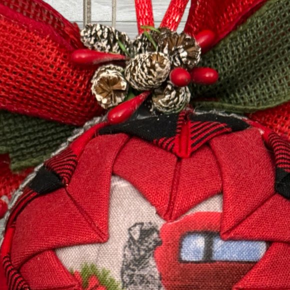 Christmas Ornament, Red Truck W/Dog, Country Chic, X-Mas Gift/Present, Handmade - Picture 15 of 16